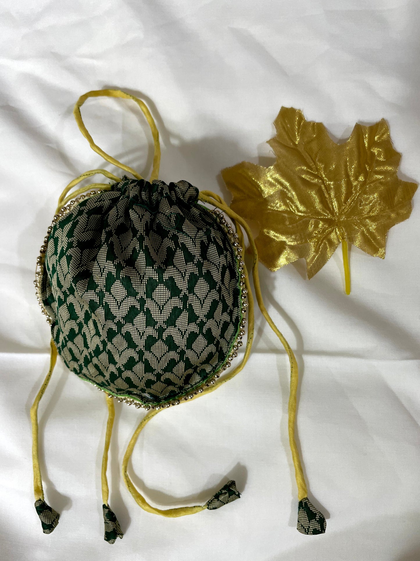 Green draw string bag