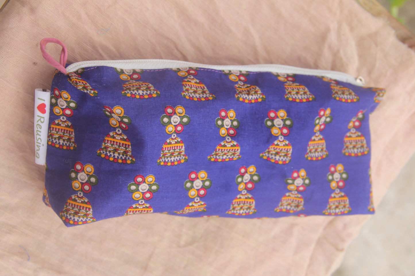 Jhumkis on the pouch