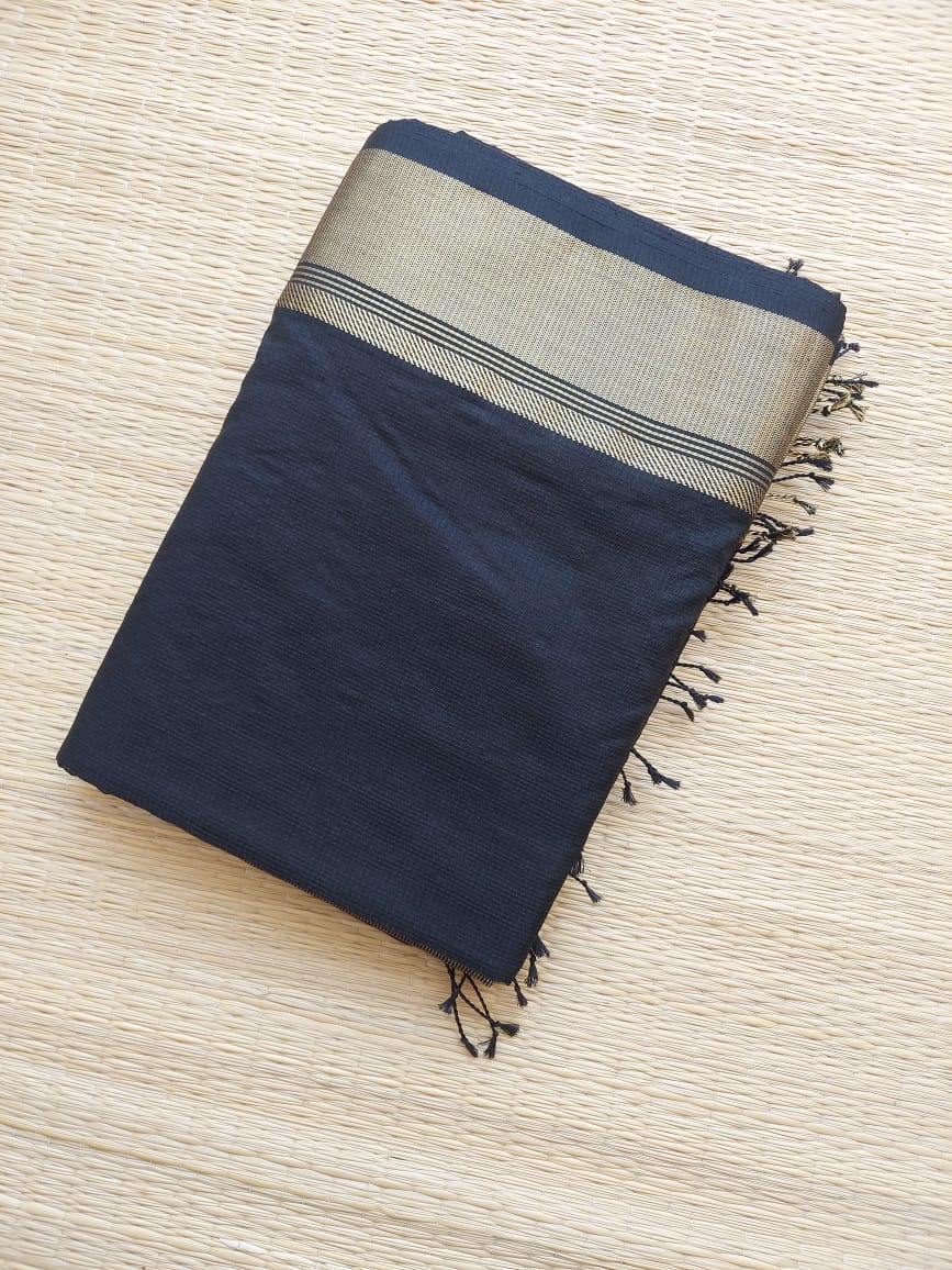 Black Maheswari Sari