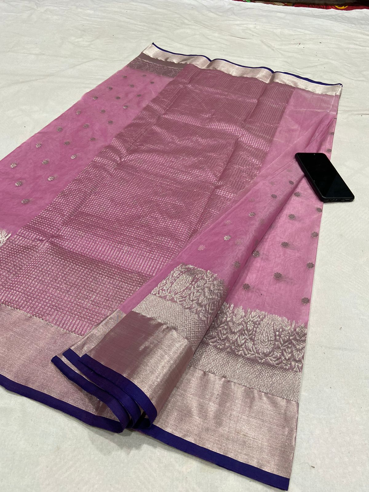 Light pink chanderi sari