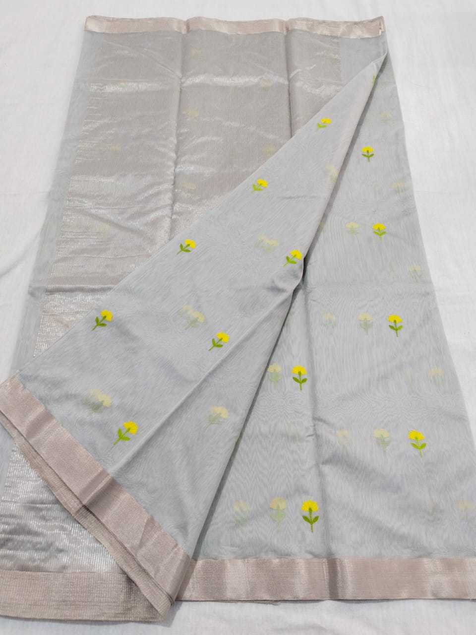 Palladian blue chanderi sari