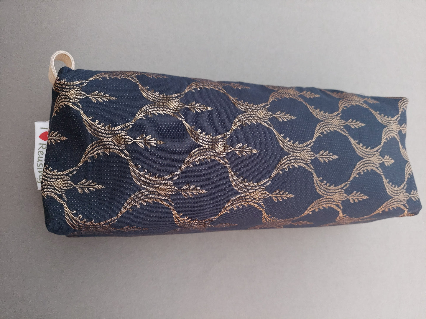 Extra large navy blue and gold design pouch