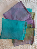 Shades of green and blue - draw string bags