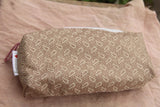Beige mango motifs pouch