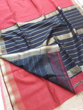 Light red sari with black border