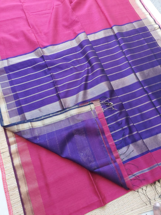 Purple and pink combination sari