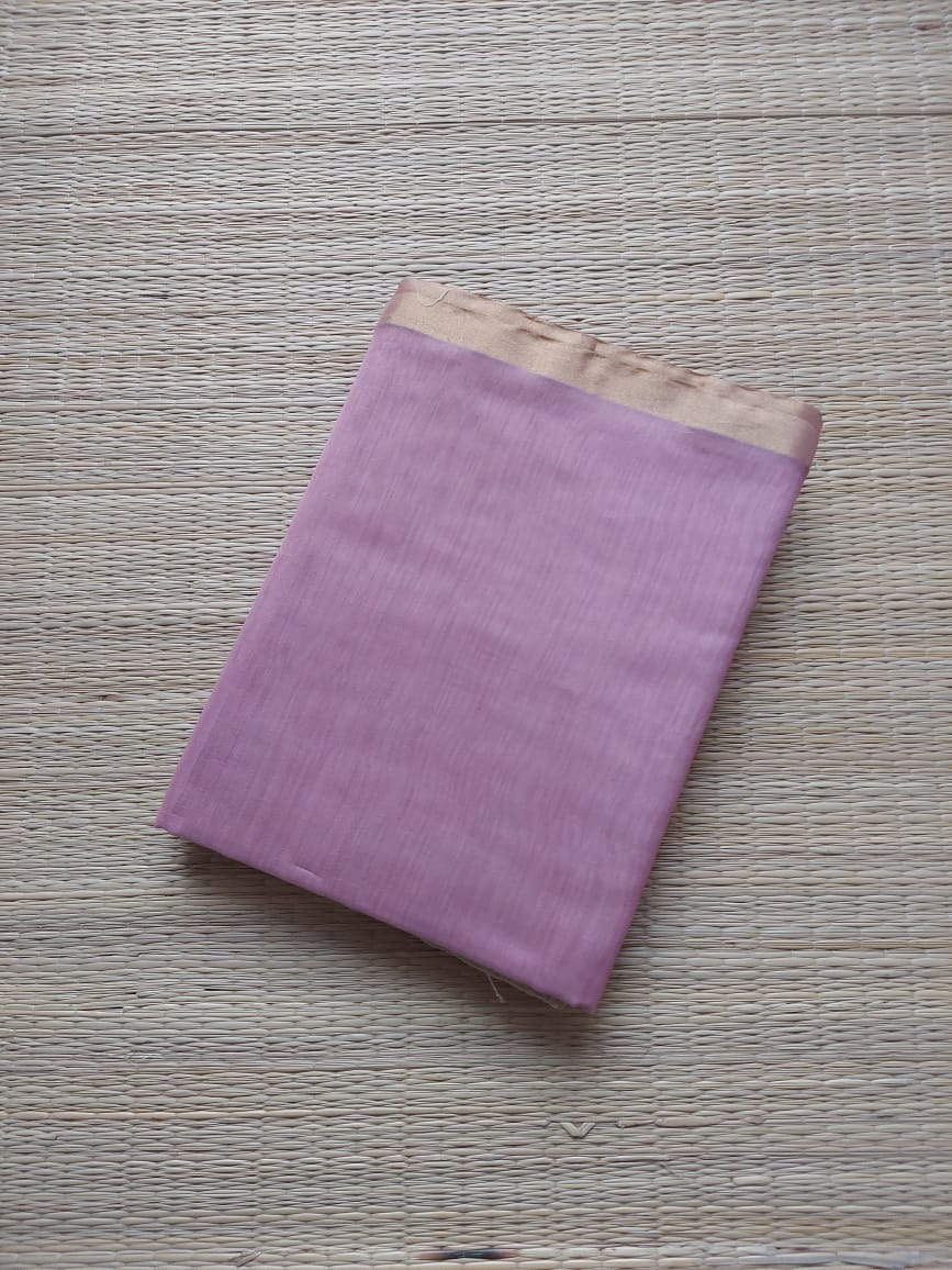 Lilac small kaddi border sari