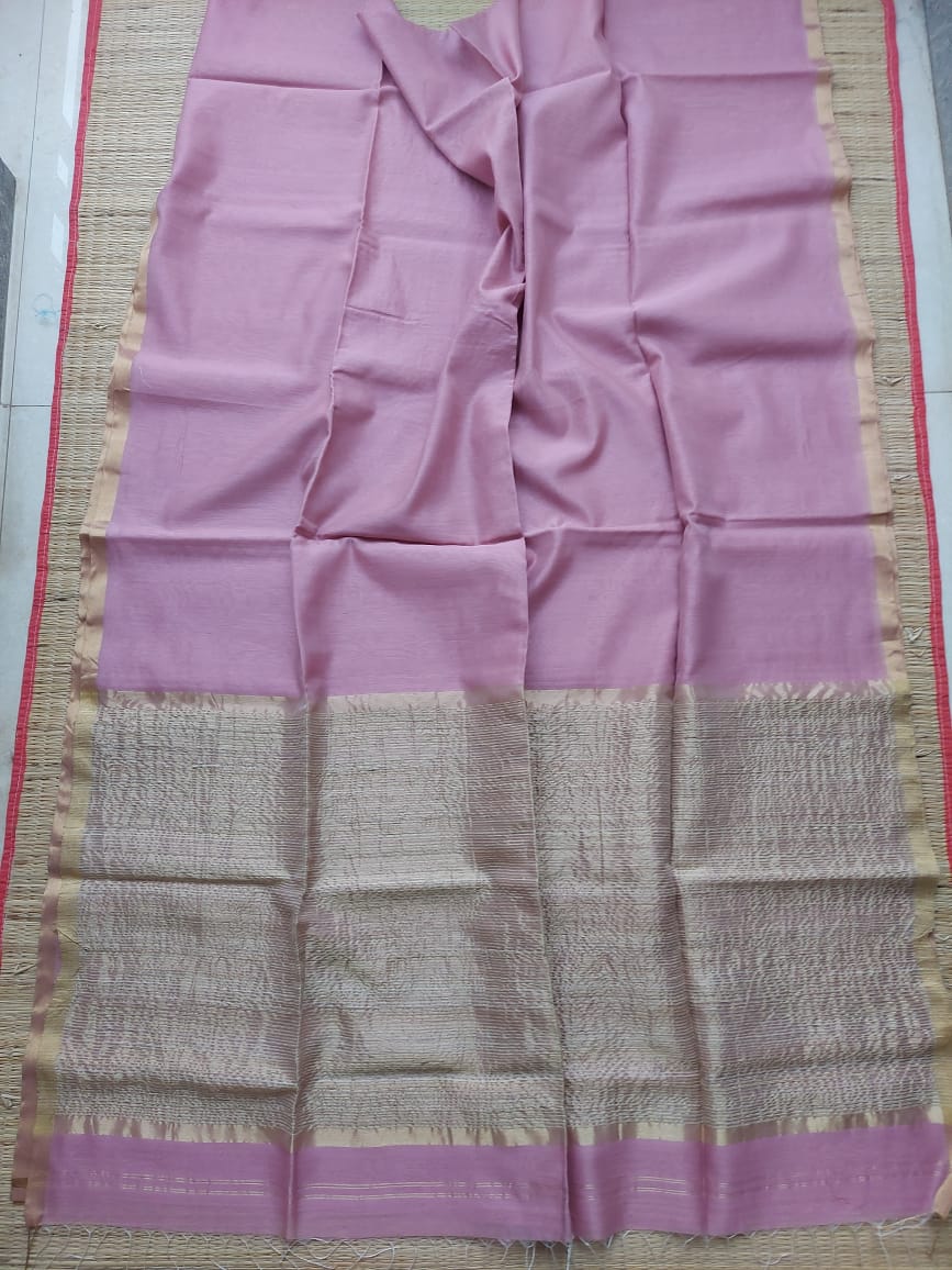 Lilac small kaddi border sari