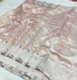 Pretty peach chanderi sari