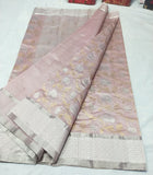 Pretty peach chanderi sari