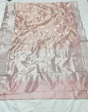 Pretty peach chanderi sari