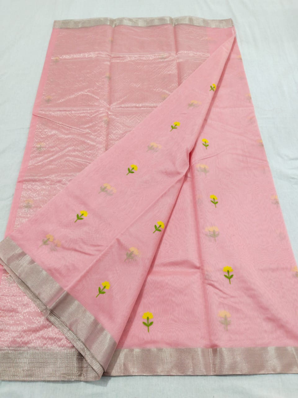 Light Pink chanderi sari